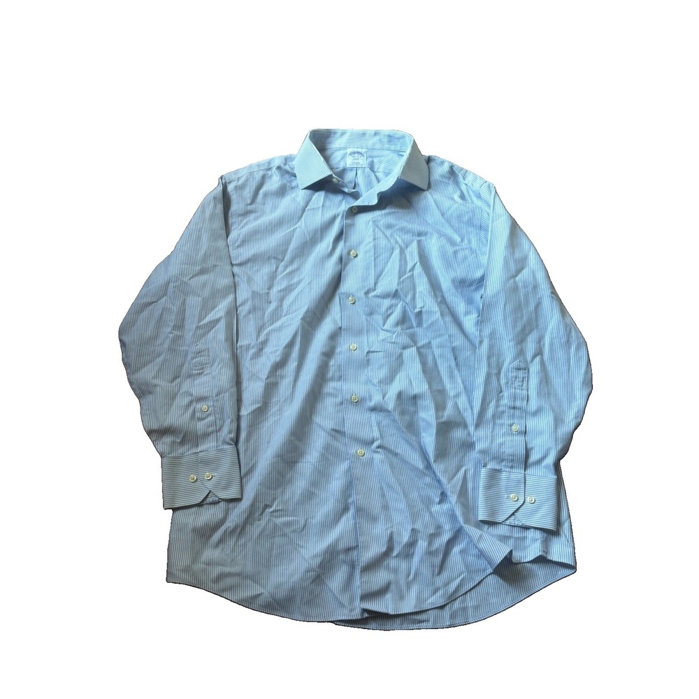 Brooks Brothers 346 Blue Dress Shirt 16.5 2/3 Slim Fit Non-Iron Cotton